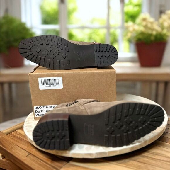 Blondo Sway Waterproof Bootie Women’s 8M Suede Ankle Boots Taupe Fall Chic Trend - Picture 12 of 13